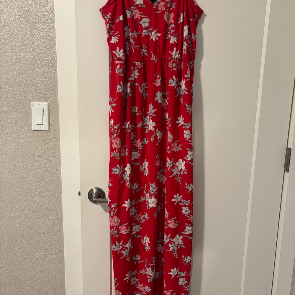 H&M Red and White Maxi Dress